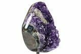 Purple Amethyst Geode On Metal Stand - Uruguay #368771-3
